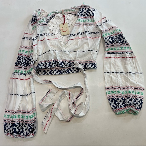 NWT Anthropologie Raga Surplice Crop Top Size Small - Picture 3 of 4